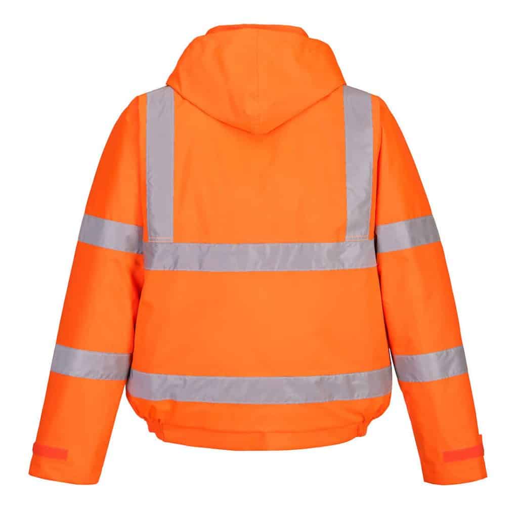 Portwest S463 Hi Vis Bomber Jacket Orange Back