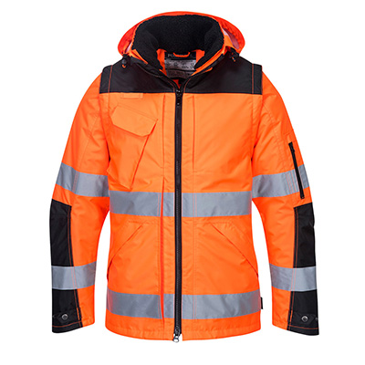 Portwest C469 3 in 1 Jacket Hi Vis Orange Front