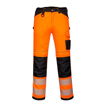 Portwest PW303 Trouser Black and Orange Front