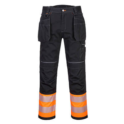 Portwest PW307 Holster Trouser Black and Orange Front