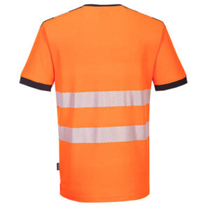 Portwest PW310 V Neck T Shirt Orange Black Back