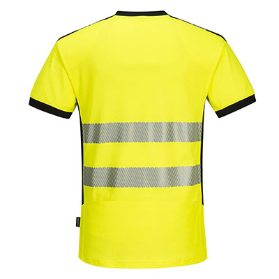 Portwest PW310 V Neck T Shirt Yellow Black back