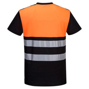 Portwest PW311 Crew Neck T Shirt Orange Black Back