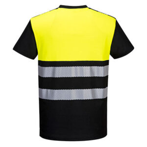 Portwest PW311 Crew Neck T Shirt Yellow Black Back