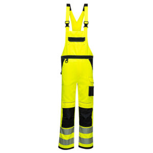 Portwest PW344 Bib and Brace Hi vis Yellow Front - bib and brace overalls