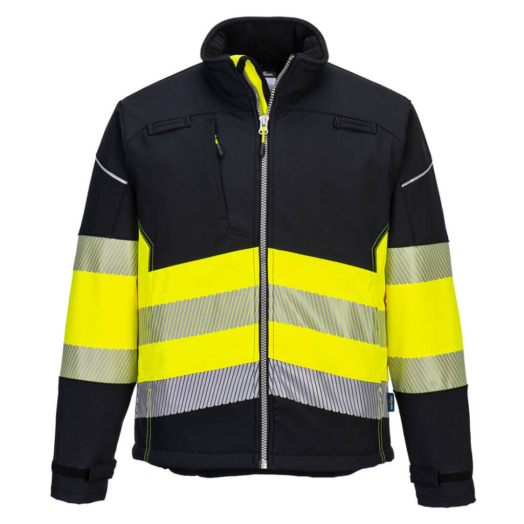 Portwest PW375 PW3 Hi Vis Softshell Jacket - Yellow/Black