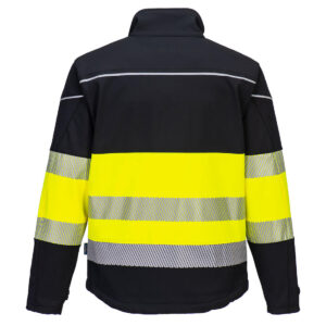 Portwest PW375 PW3 Hi Vis Softshell Jacket - Yellow/Black - Rear