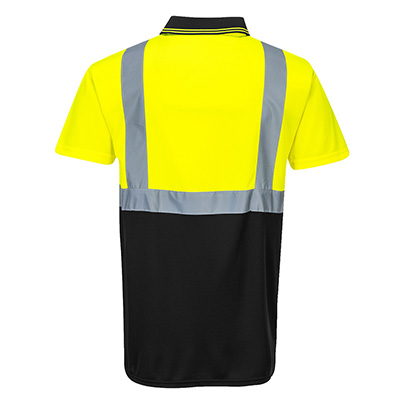 Portwest S479 Polo Shirt Yelloq Black Back