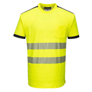 Portwest T181 Crew Neck Yellow T Shirt Front