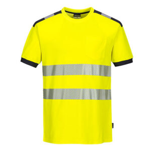 Portwest T181 Crew Neck Yellow T Shirt Front