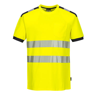 Portwest T181 Crew Neck Yellow T Shirt Front