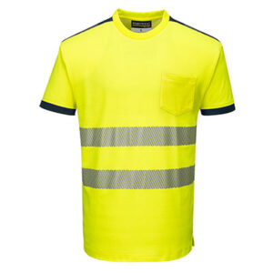 Portwest T181 Crew Neck Yellow T Shirt Front