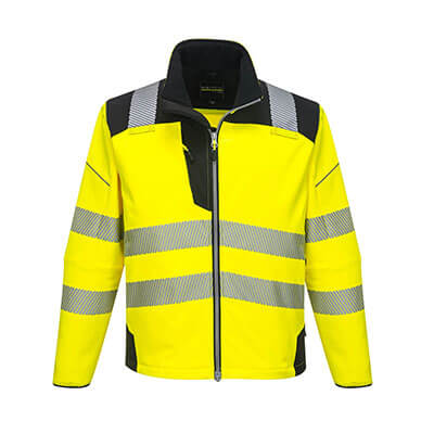 Portwest T402 Softshell Hi Vis Yellow front