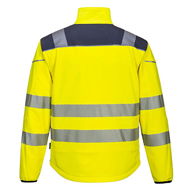 Portwest T402 Softshell Hi Vis Yellow back