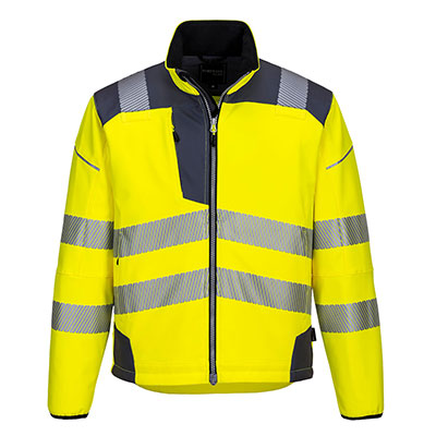 Portwest T402 Softshell Hi Vis Yellow front