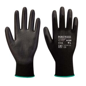 Portwest A120 - PU Palm Glove Black Pair