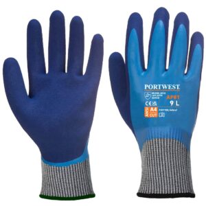 AP81 Liquid Pro HR Cut Glove by Portwest In Blue - waterproof work gloves