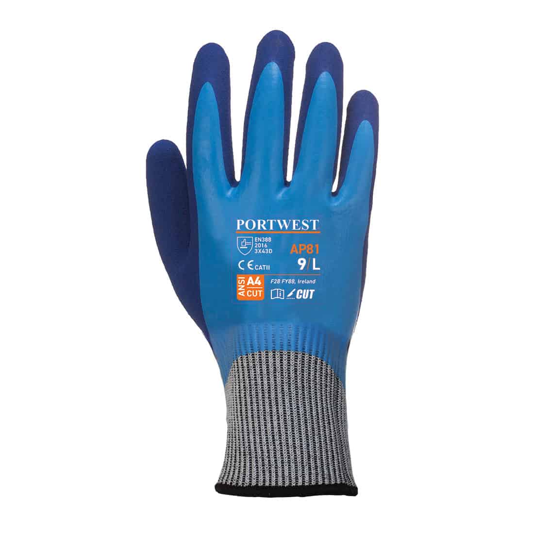 AP81 Liquid Pro HR Cut Glove by Portwest In Blue