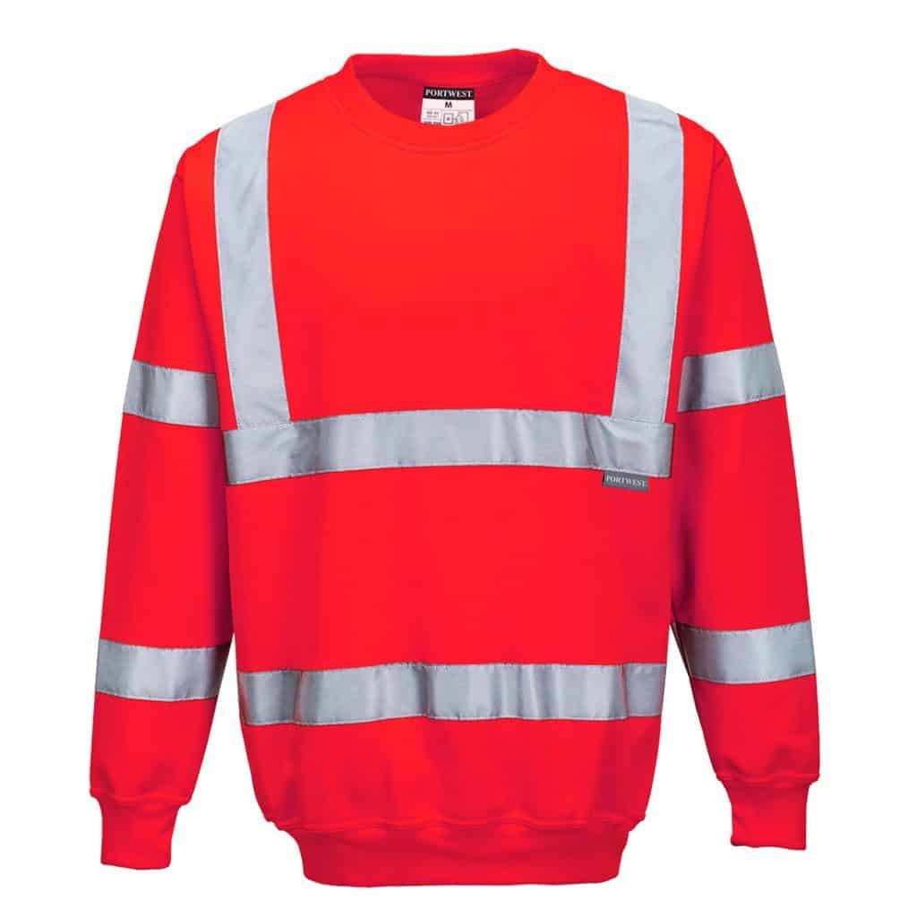 Portwest B303 - Hi-Vis Sweatshirt Red Front