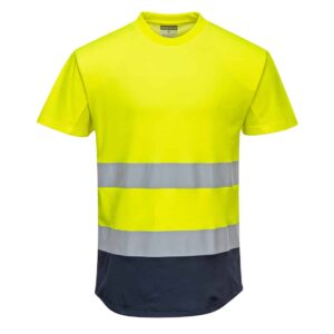 Portwest C395 Two-Tone Mesh T-Shirt Yellow Front