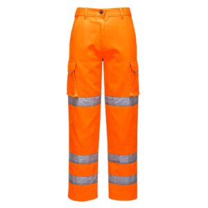 Portwest LW71 Orange Trousers Front - womens hi vis trousers