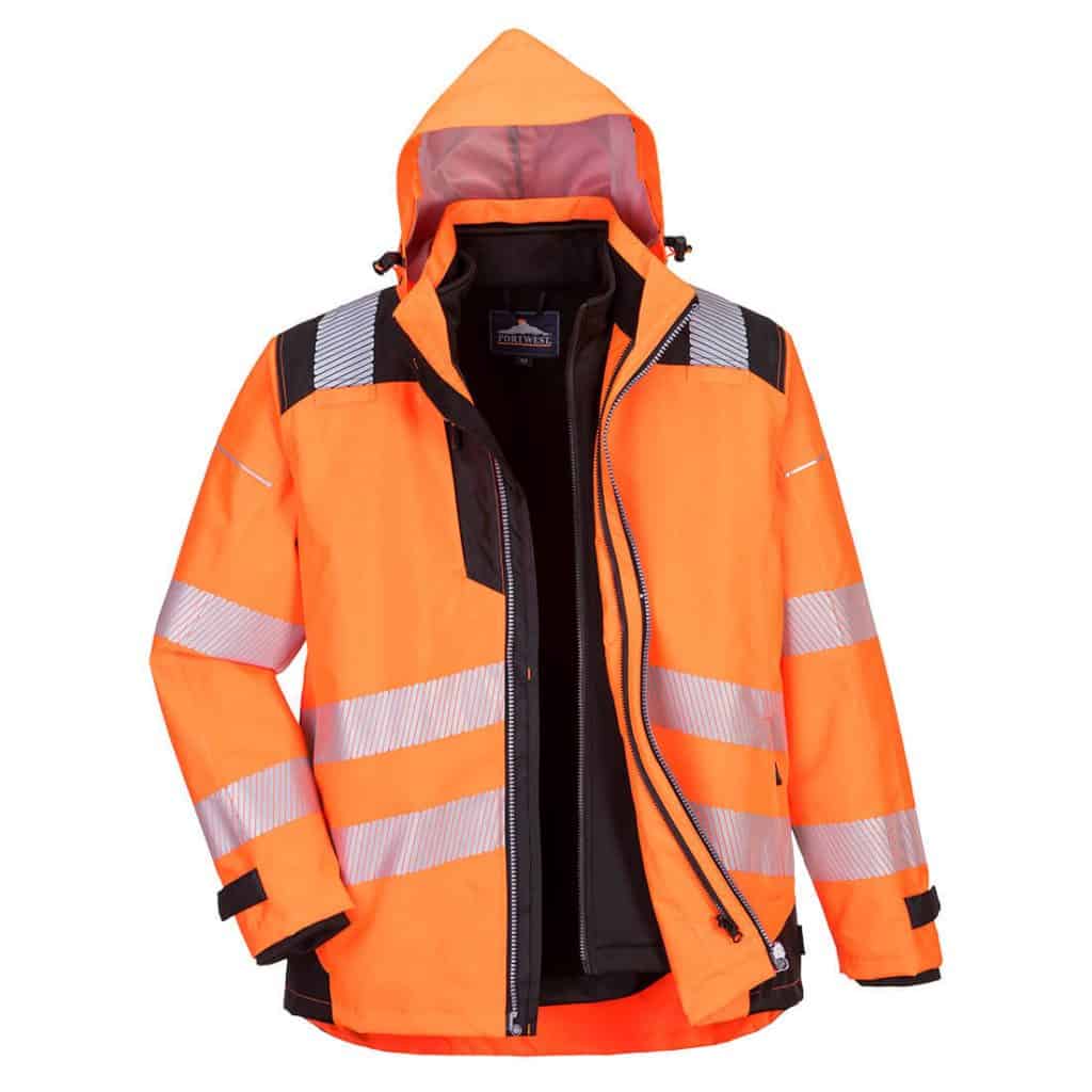 Portwest PW365 PW3 Hi-Vis 3-in-1 Jacket Yellow Front