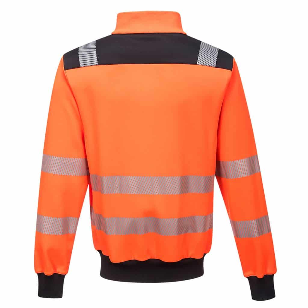 Portwest PW370 PW3 Hi-Vis Sweatshirt Orange Back