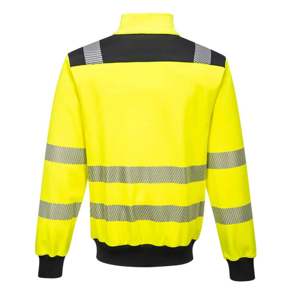 Portwest PW370 PW3 Hi-Vis Sweatshirt Yellow Back