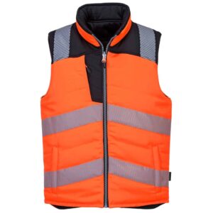 Portwest PW374 PW3 Hi-Vis Reversible Bodywarmer Orange Front