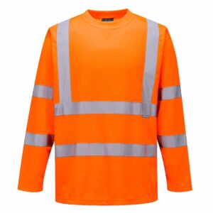 Portwest S178 - Hi-Vis Long Sleeved T-Shirt Orange Front