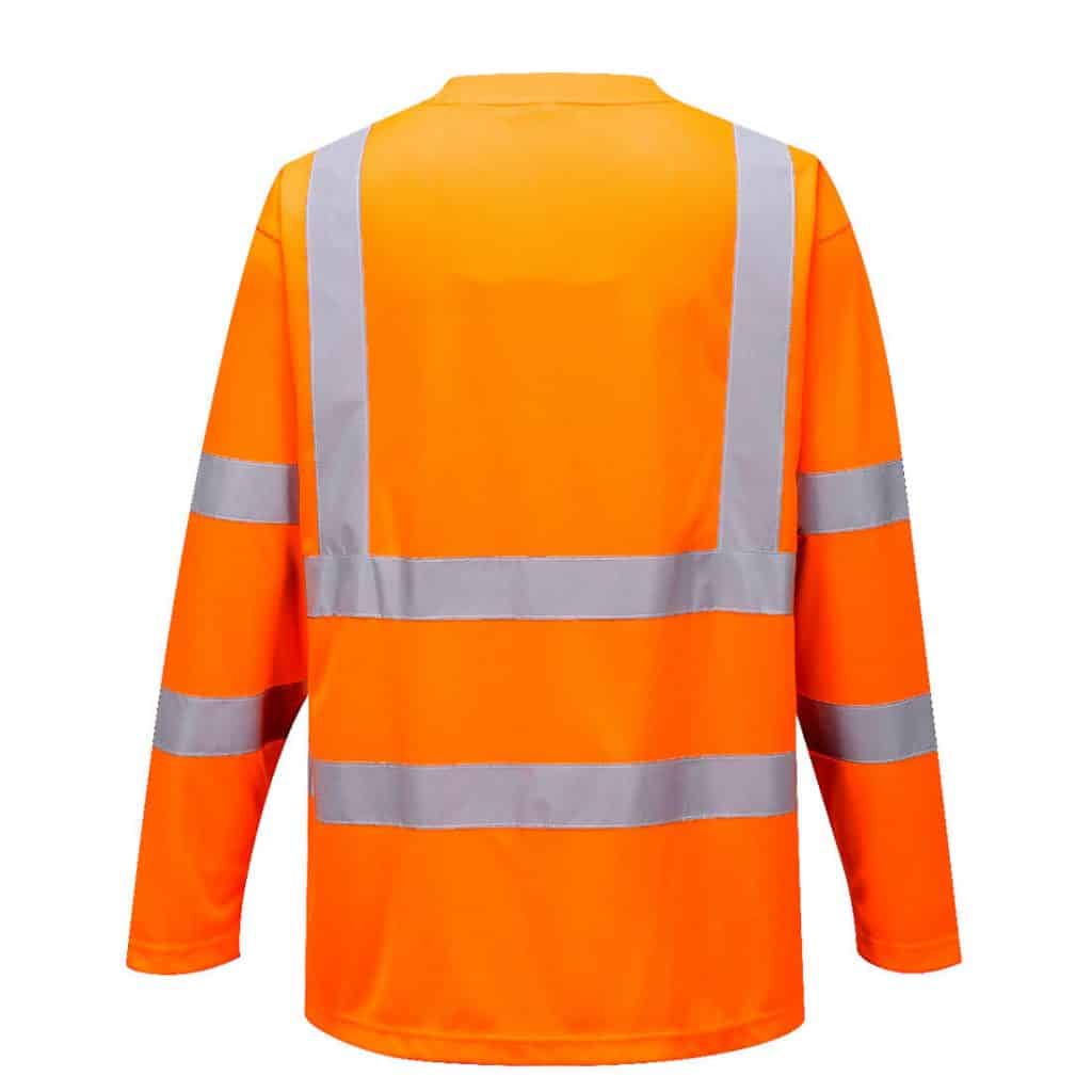 Portwest S178 - Hi-Vis Long Sleeved T-Shirt Orange Back