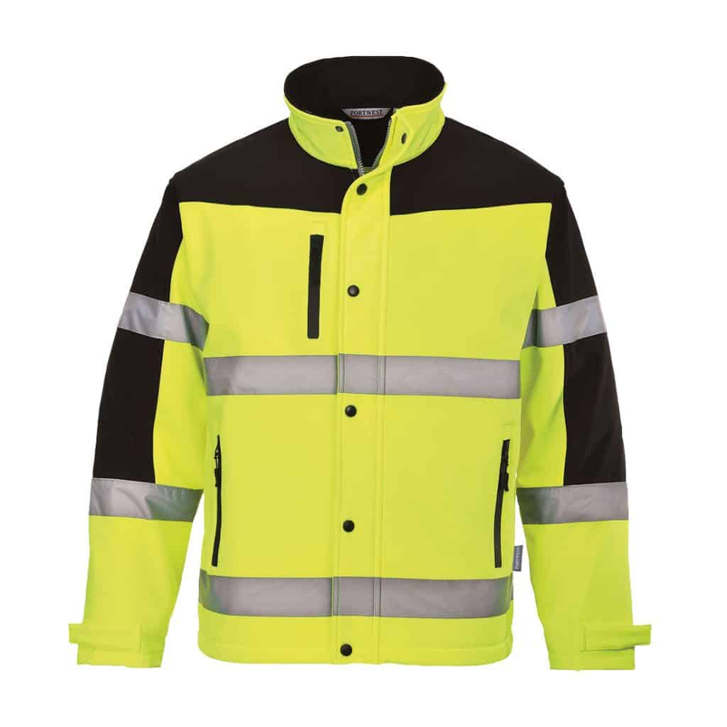 S429 Two Tone hi vis fleece jacket Yellow Front