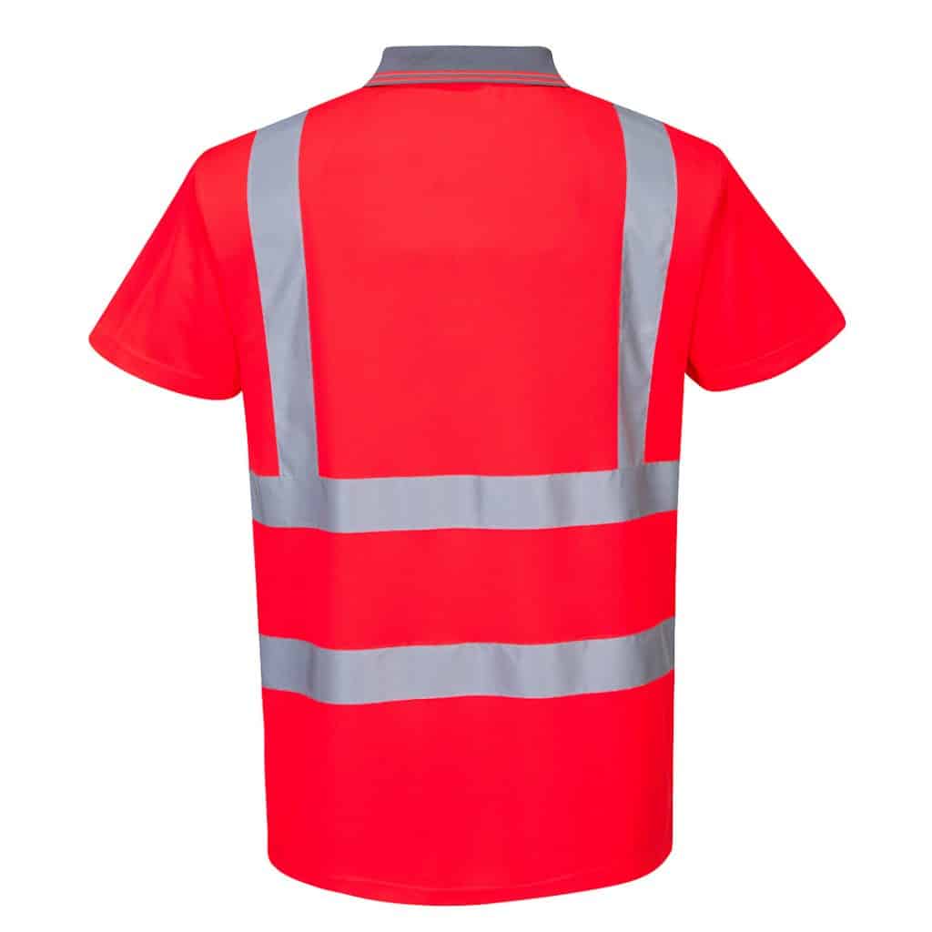 Portwest S477 - Hi-Vis Short Sleeve Polo Red Back