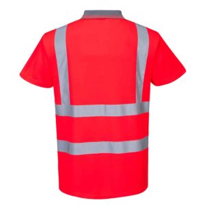 Portwest S477 - Hi-Vis Short Sleeve Polo Red Back