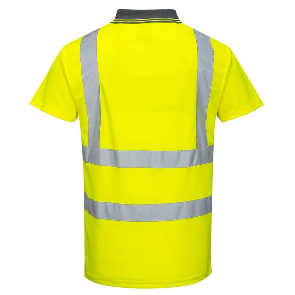 Portwest S477 - Hi-Vis Short Sleeve Polo Yellow Back