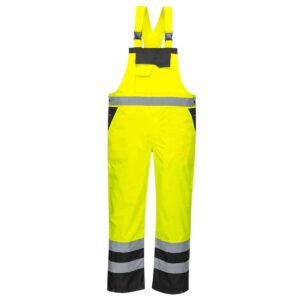 Portwest S488 Contrast Bib & Brace Yellow Front