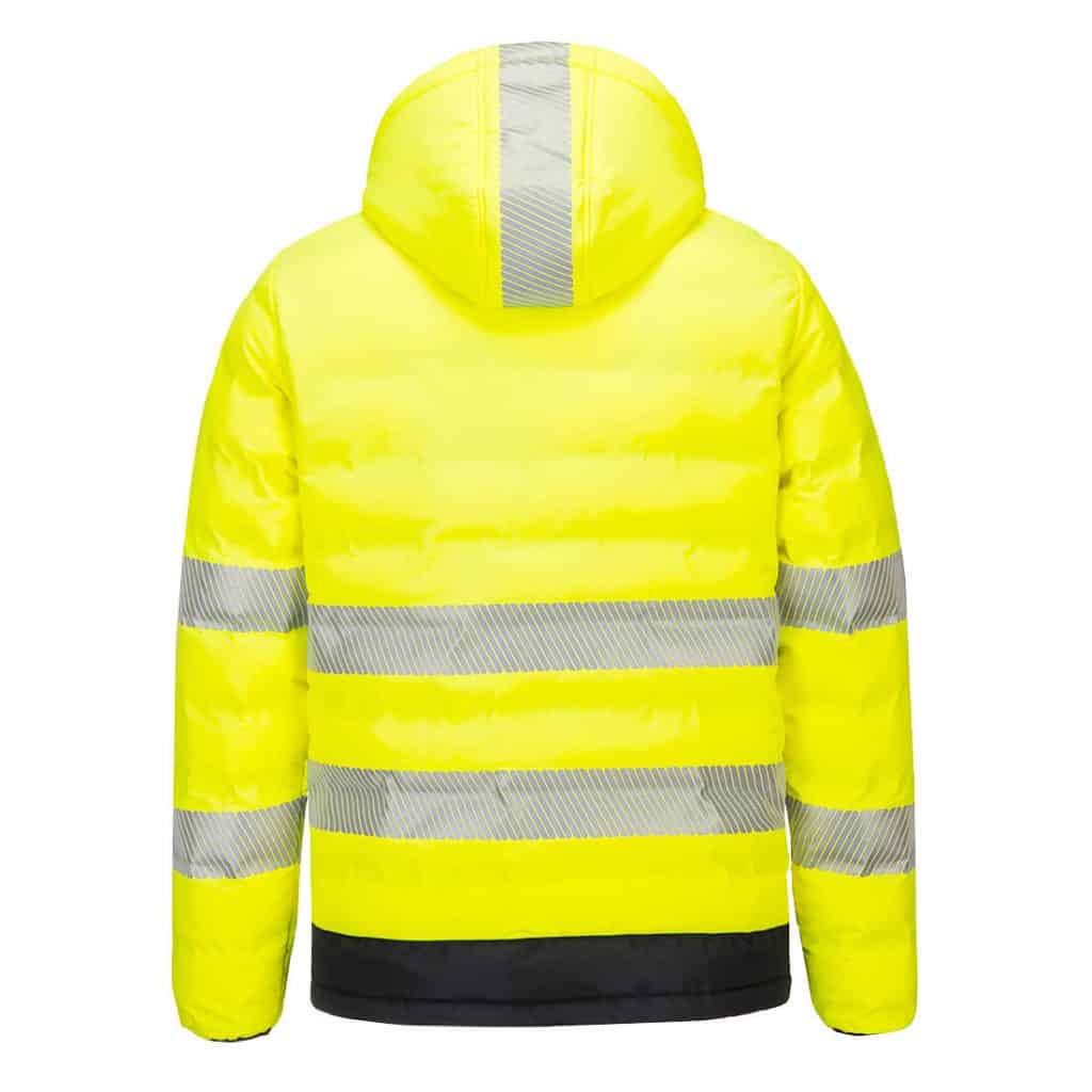 Portwest S548 Hi-Vis Ultrasonic Heated Tunnel Jacket Yellow Back