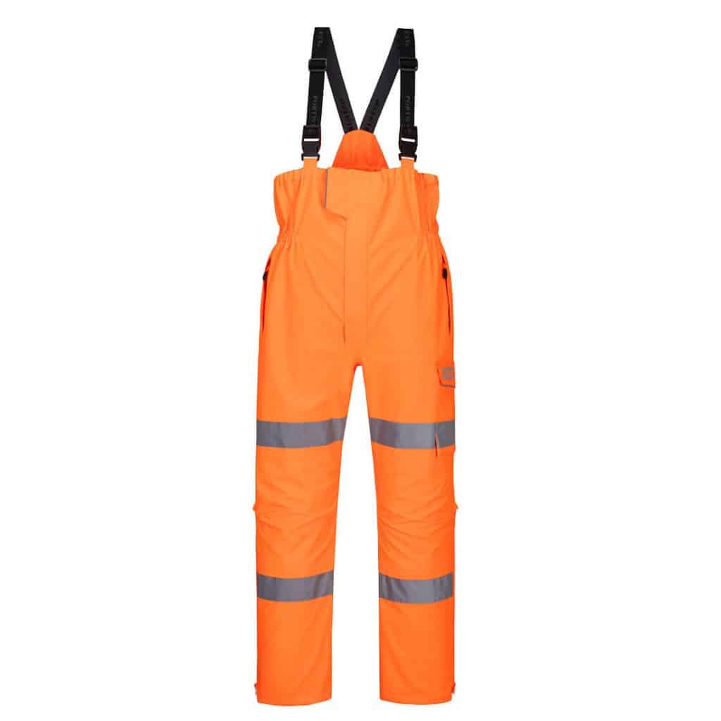 Portwest S594 Extreme Bib & Brace Orange Front - bib and brace workwear