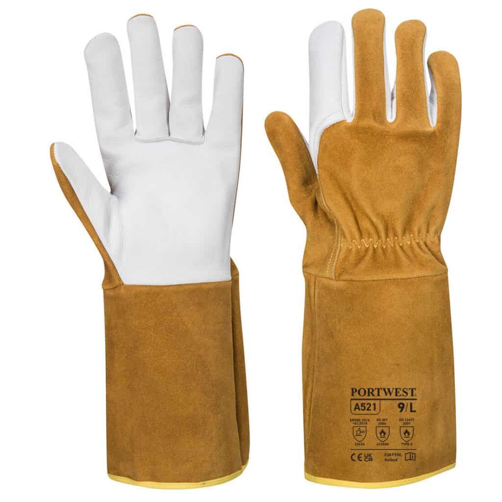 Portwest A540 Welding Gauntlet White and Brown