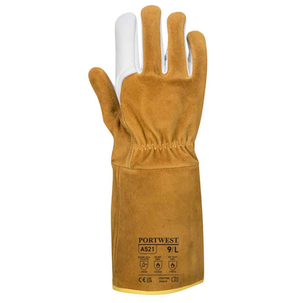 Portwest A540 Welding Gauntlet White and Brown rear