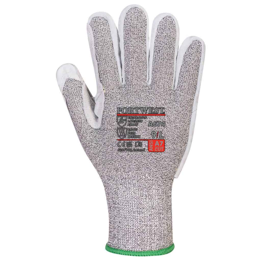 Portwest A674 Leather Cut Glove Grey