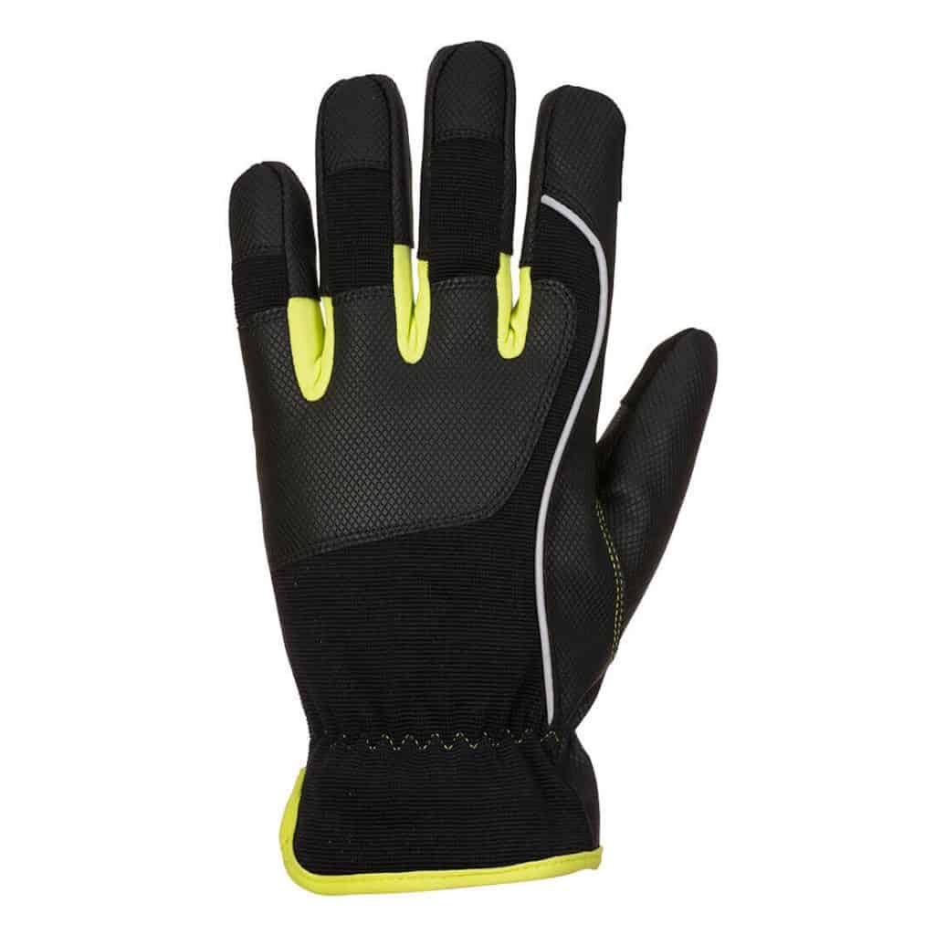 Portwest A771 PW3 Tradesman Gloves Black and Yellow rear