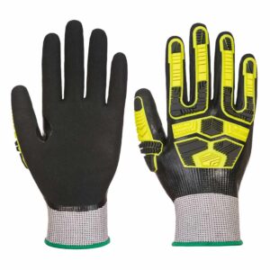 Portwest AP55 Waterproof impact cut safety glove black and yellow - best waterproof work gloves