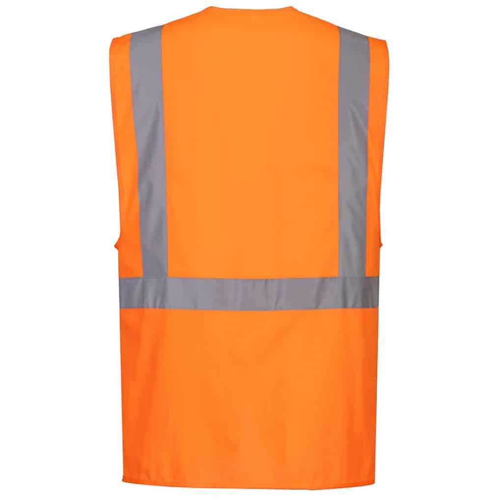 Portwest C357 High visibility executive vest Orange with a pocket for a tablet rear