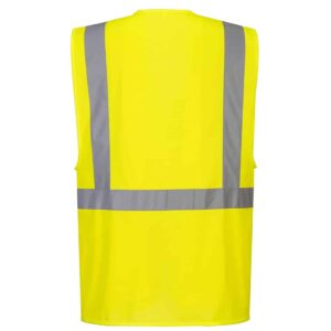 Portwest C357 High visibility executive vest yellow with a pocket for a tablet rear