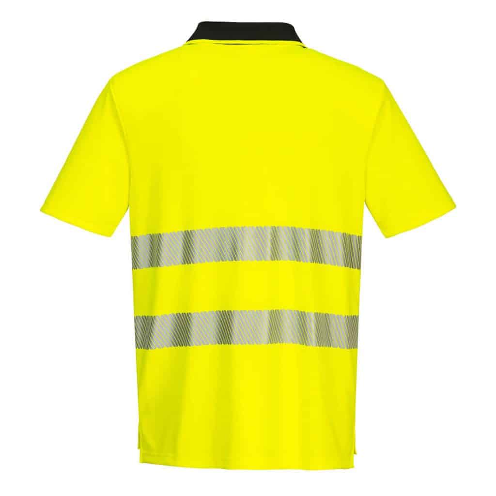 Portwest DX412 High Visibility Polo Shirt Yellow Rear