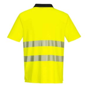 Portwest DX412 High Visibility Polo Shirt Yellow Rear