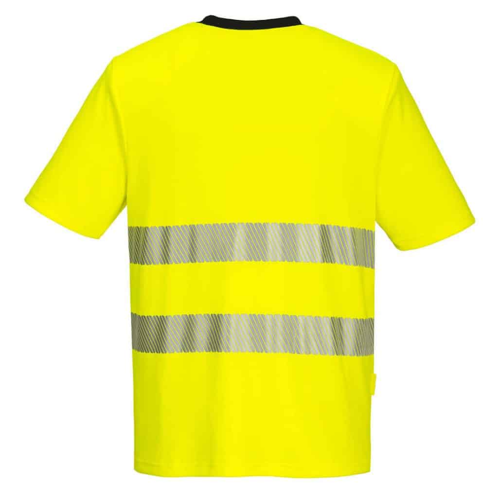 Portwest DX413 High Visibility T Shirt Yellow Rear