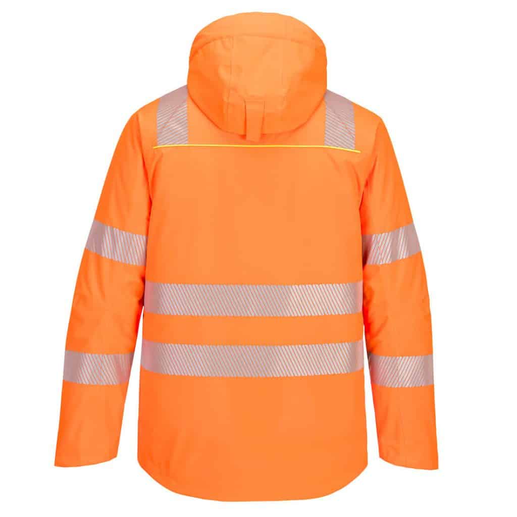 Portwest DX461 High Visibility Winter Jacket Orange rear