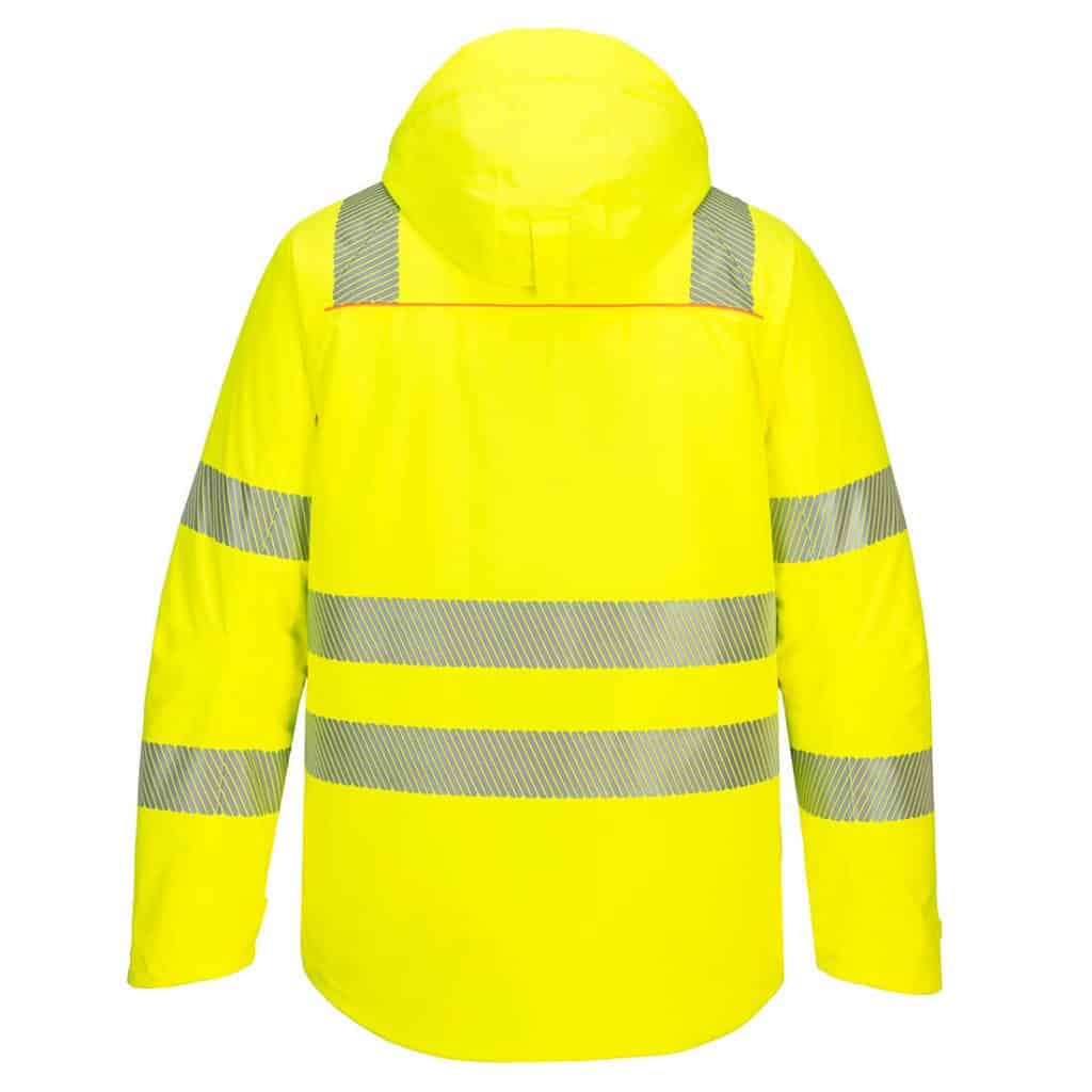 Portwest DX461 High Visibility Winter Jacket Yellow Rear